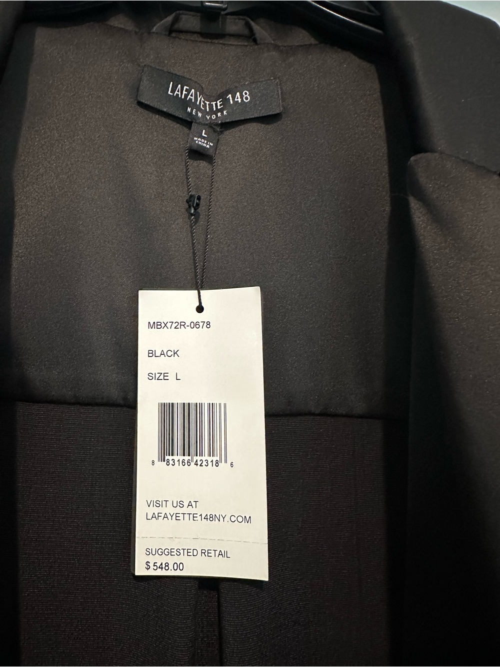 NWT LAFAYETTE 148  SZ L WOMEN's long blazer/jacket. Black $548 retail - Picture 4 of 10